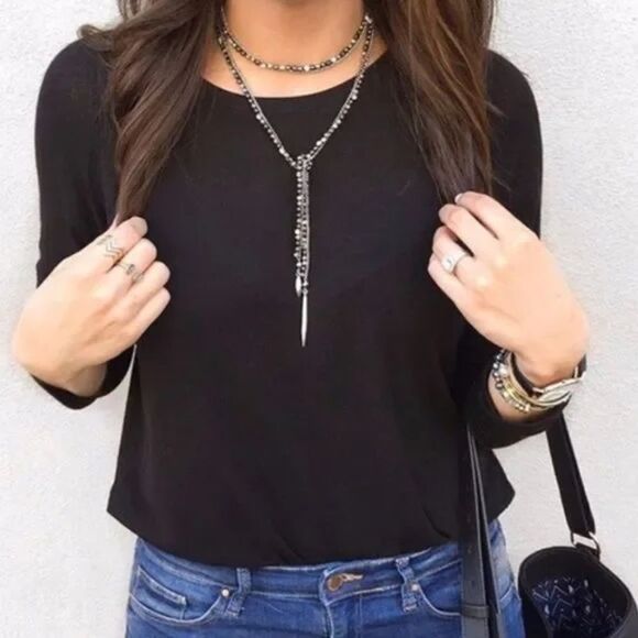 Stella & Dot Zoe Lariat Necklace – Gold Hematite Mix - Picture 4 of 12